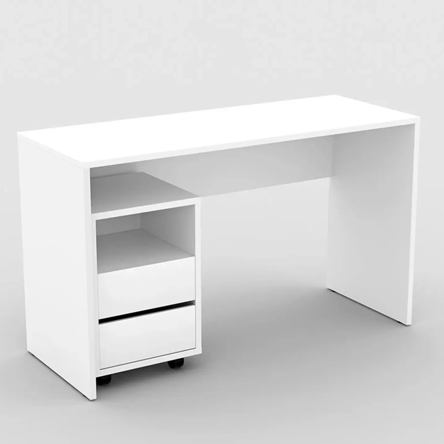 Cassettiera ufficio 40x62h cm 2 cassetti bianco Callum