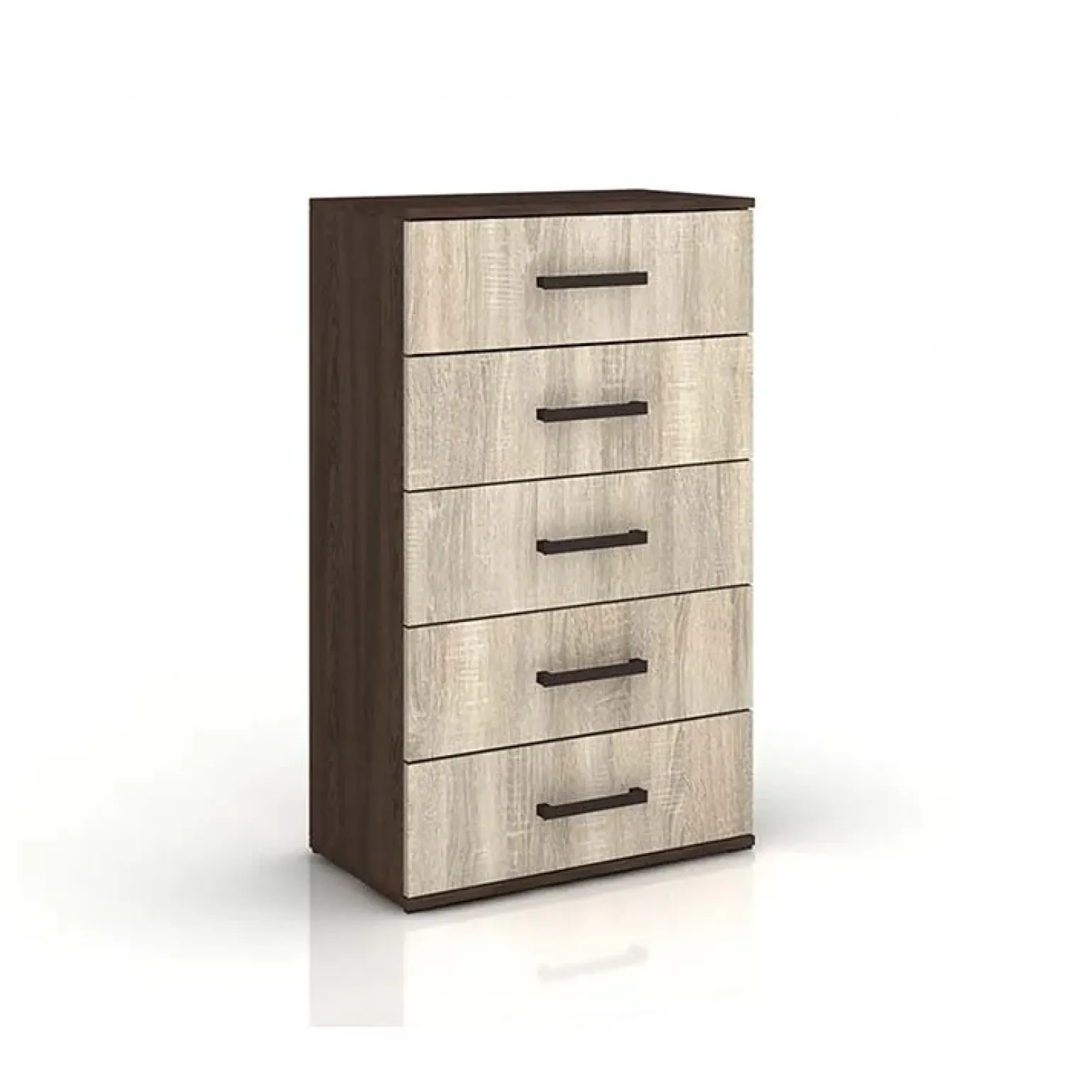 Cassettiera ufficio 60x106h cm 5 cassetti rovere wengè Time J