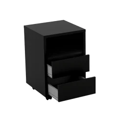 Cassettiera ufficio 40x62h cm 2 cassetti nero Callum