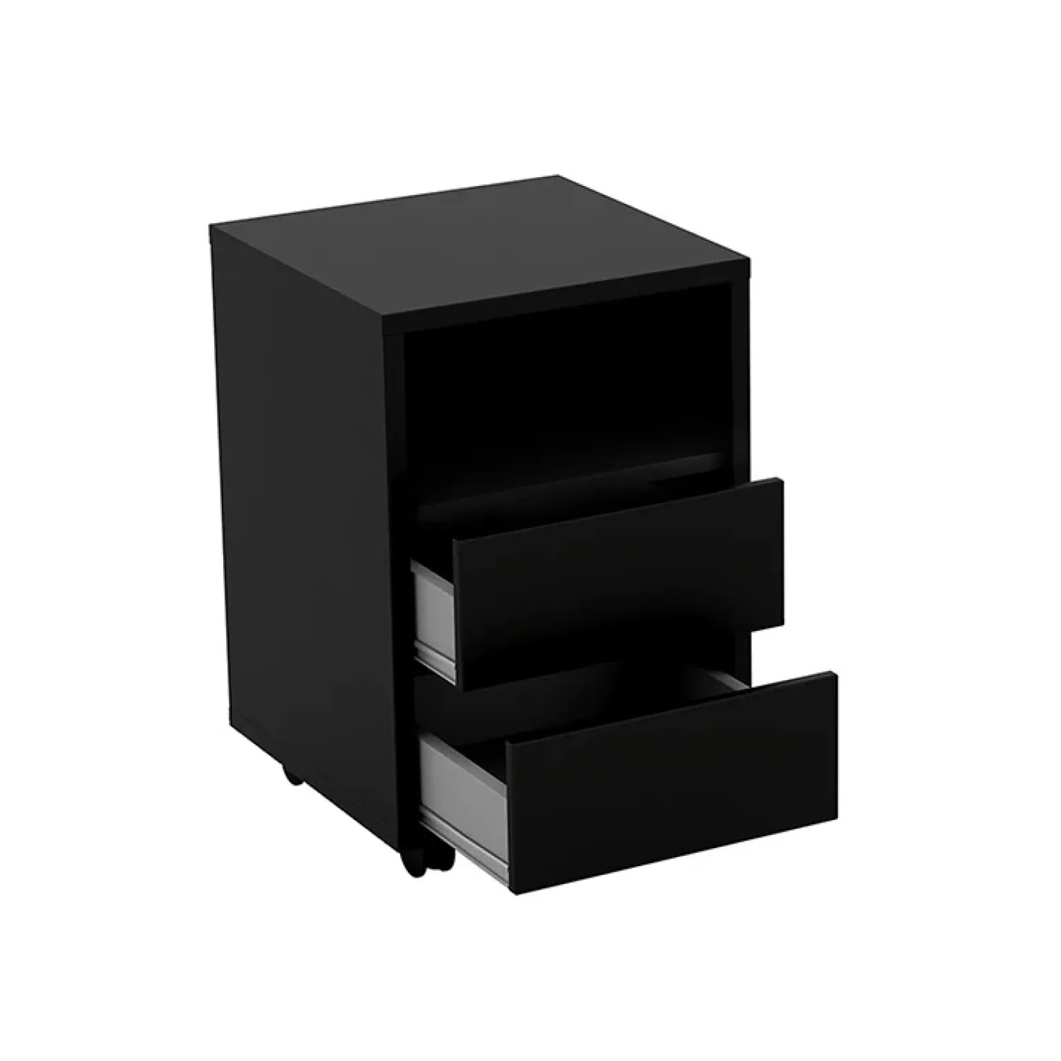 Cassettiera ufficio 40x62h cm 2 cassetti nero Callum
