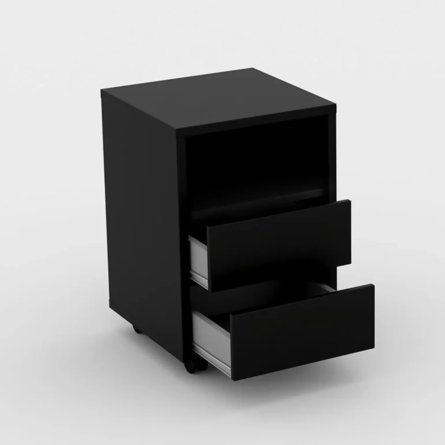 Cassettiera ufficio 40x62h cm 2 cassetti nero Callum