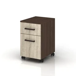 Cassettiera ufficio 35x59h cm con ruote rovere wengé Time O