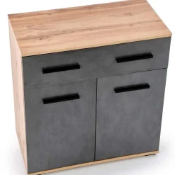 Cassettiera 77x82h 4 cassetti 1 anta cm rovere grigio Viki