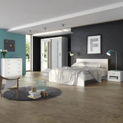 Cassettiera 100x90h 4 cassetti cm bianco opaco Ombra