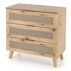 Cassettiera 80x85h cm 3 cassetti moderna rovere Sombra