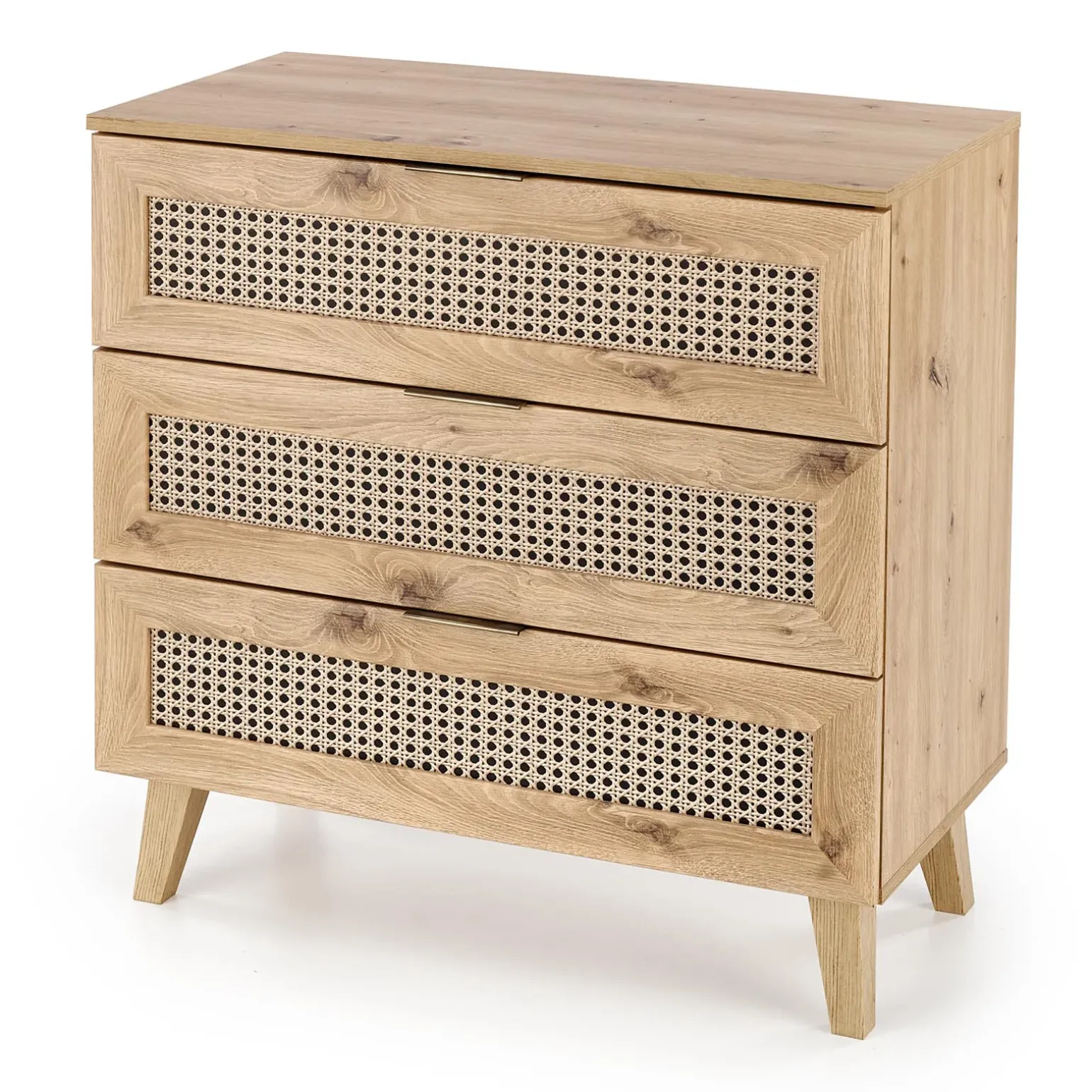 Cassettiera 80x85h cm 3 cassetti moderna rovere Sombra