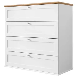 Cassettiera 92x91h cm 4 cassetti bianco rovere Relaxio