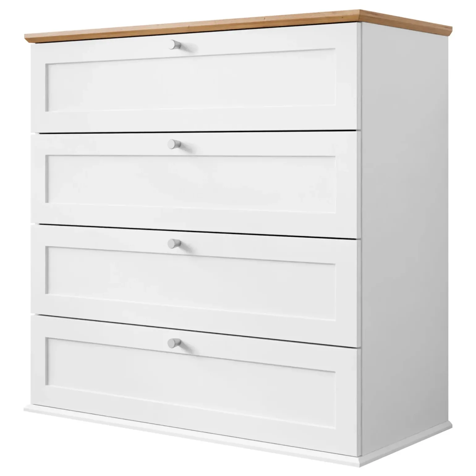 Cassettiera 92x91h cm 4 cassetti bianco rovere Relaxio