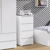 Cassettiera 45x97h cm 4 cassetti moderna bianco opaco Nora Gihome®