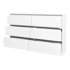 Cassettiera 120x77h cm 6 cassetti moderna bianco Rotterdam