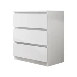 Cassettiera 70x77h cm 3 cassetti moderna bianco Rotterdam