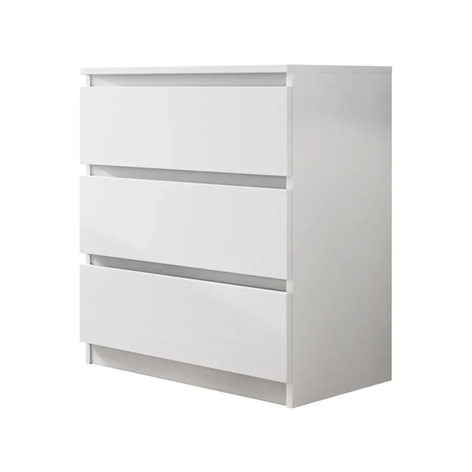 Cassettiera 70x77h cm 3 cassetti moderna bianco Rotterdam