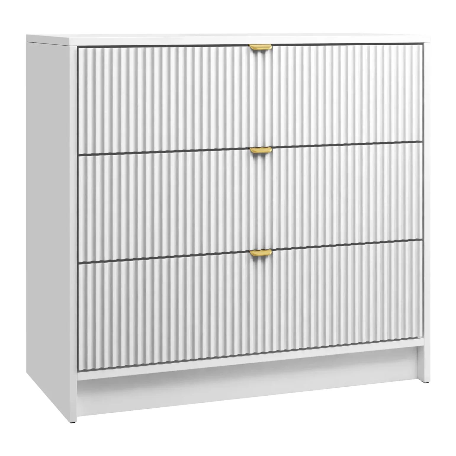 Cassettiera 80x75h cm 3 cassetti moderna bianco Athena