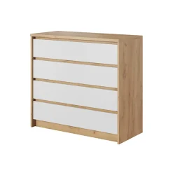 Cassettiera 93x90h cm 4 cassetti bianco rovere Sweet