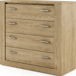 Cassettiera 100x90h cm 4 cassetti rovere Ombra