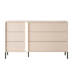 Cassettiera 134x82h cm 6 cassetti moderna  beige Jolly