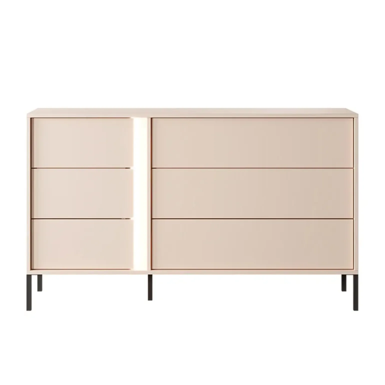 Cassettiera 134x82h cm 6 cassetti moderna beige Jolly