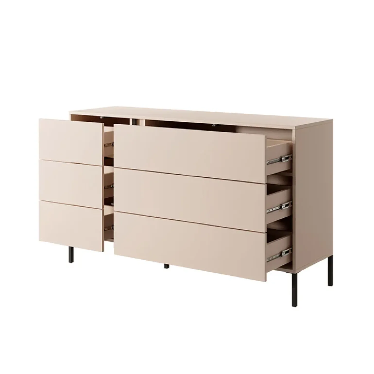 Cassettiera 134x82h cm 6 cassetti moderna beige Jolly