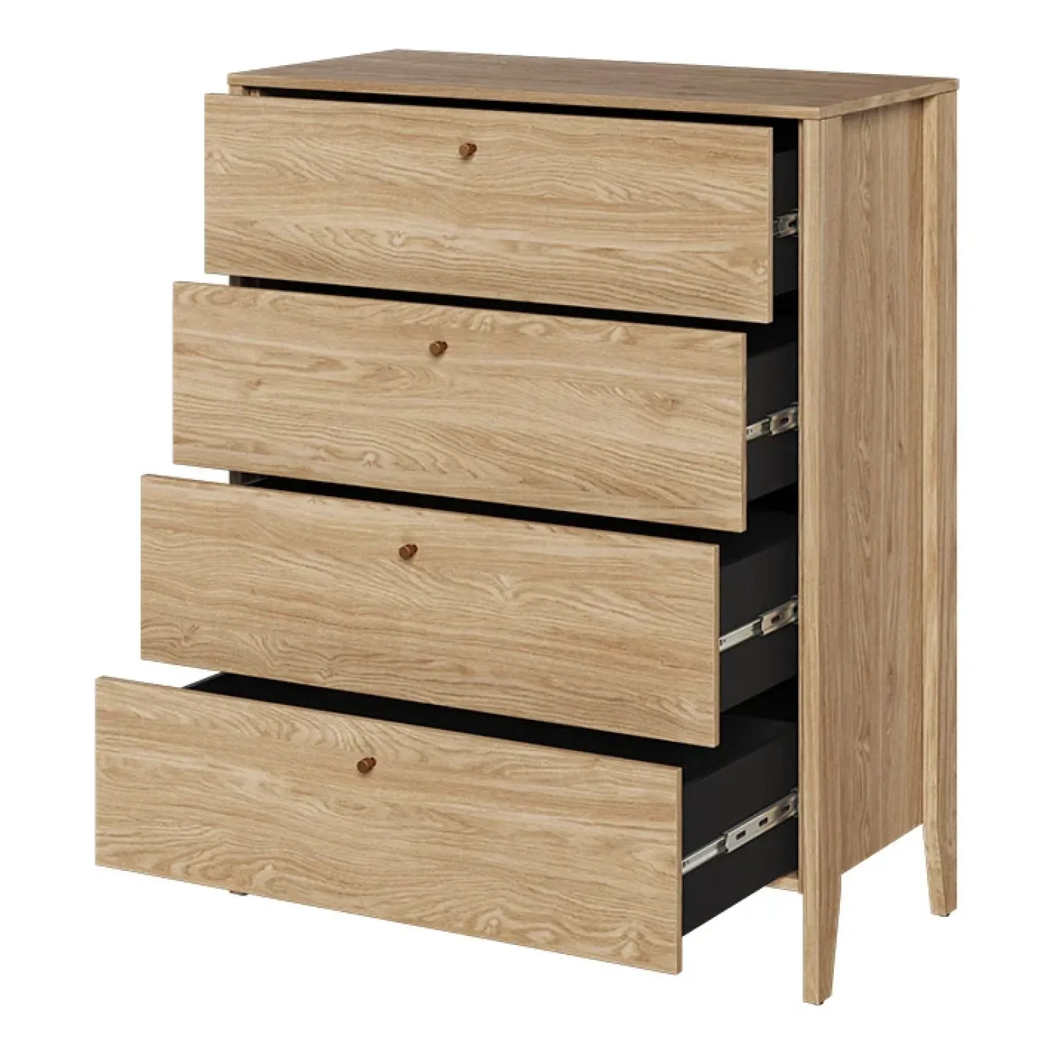Cassettiera 92x116h cm 4 cassetti rovere Noor