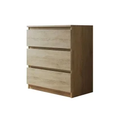 Cassettiera 70x77h cm 3 cassetti moderna rovere Rotterdam