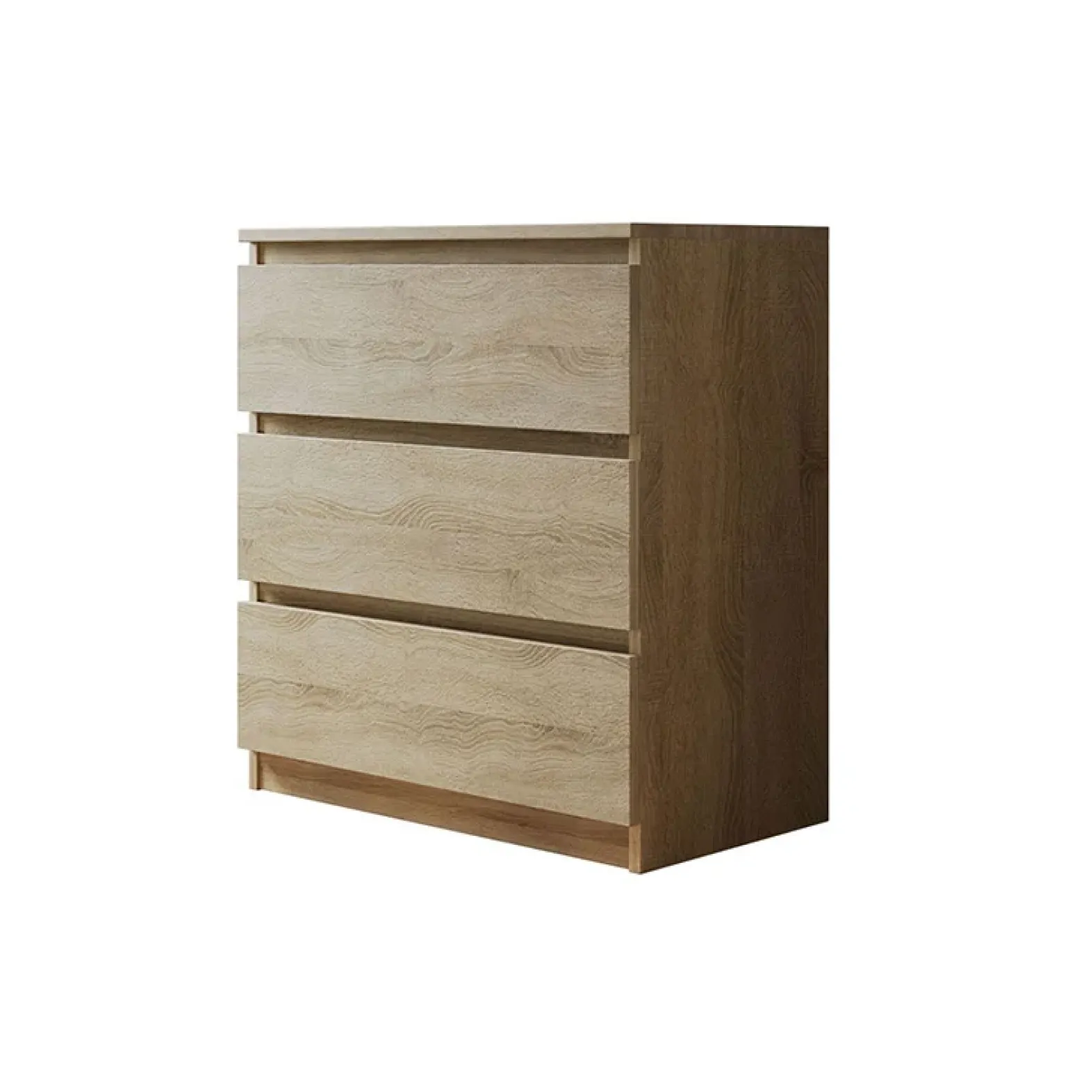 Cassettiera 70x77h cm 3 cassetti moderna rovere Rotterdam