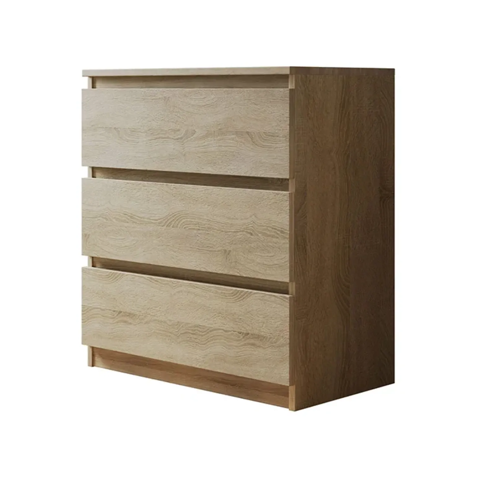 Cassettiera 70x77h cm 3 cassetti moderna rovere Rotterdam