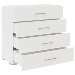 Cassettiera 77x74h cm design moderno 4 cassetti bianco Pastello