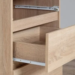 Cassettiera 120x77h cm moderna 6 cassetti rovere Living
