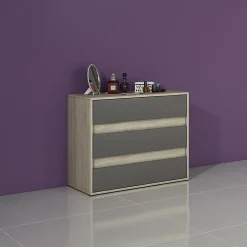 Cassettiera 80x70h cm moderna rovere grigio Altea