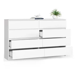 Cassettiera 160x100h cm moderna 8 cassetti bianco Living