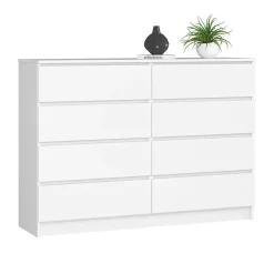 Cassettiera 140x100h cm moderna 8 cassetti bianco Living