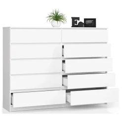 Cassettiera 160x120h cm moderna 10 cassetti bianco Living