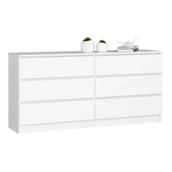 Cassettiera 160x77h cm moderna 6 cassetti bianco Living