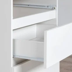 Cassettiera 160x77h cm moderna 6 cassetti bianco Living