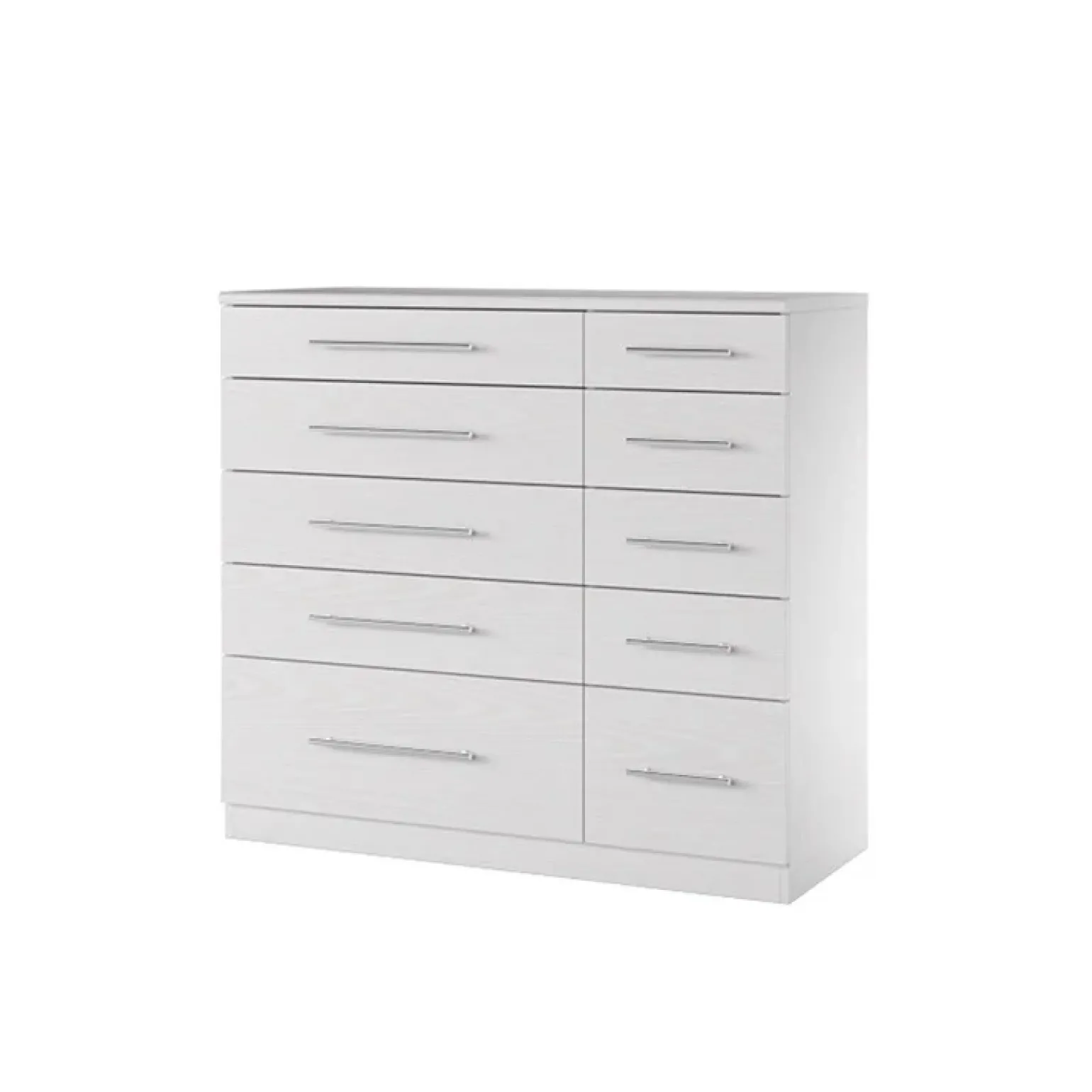 Cassettiera 103x95h cm moderna bianco frassinato Dogliani