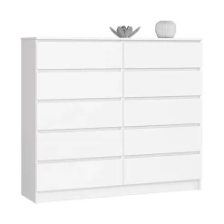 Cassettiera 140x120h cm moderna 10 cassetti bianco Living