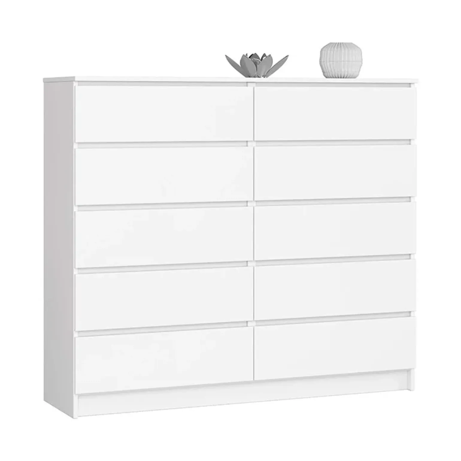 Cassettiera 140x120h cm moderna 10 cassetti bianco Living