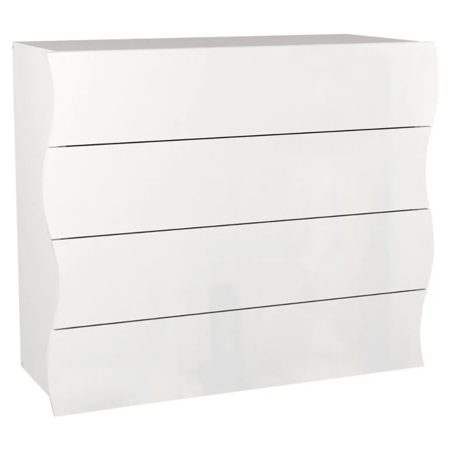 Cassettiera 90x80h cm moderna bianco laccato lucido Sea Gihome®