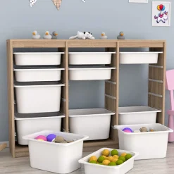Cassettiera 133x93h cm portagiochi con cassetti rovere Fast Concordia