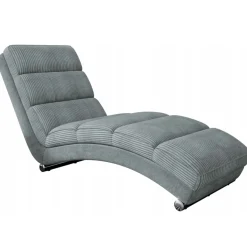 Chaise longue imbottita in velluto a coste 180cm grigio Marty