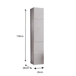 Colonna 1 anta 25x138h cm per bagno bianco lucido Toronto