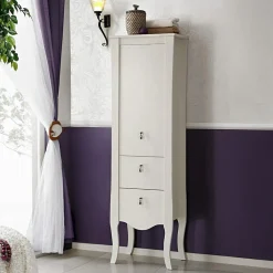 Colonna bagno classica 45x157h cm 2 cassetti bianca Brigit