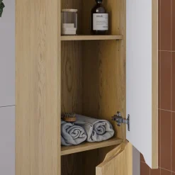 Colonna bagno sospesa 35x170h cm cannettato 2 ante rovere Pretty