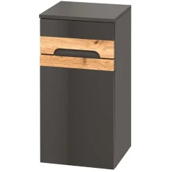 Colonna bagno sospesa 35x67h cm 1 anta rovere grigio lucido Rabat
