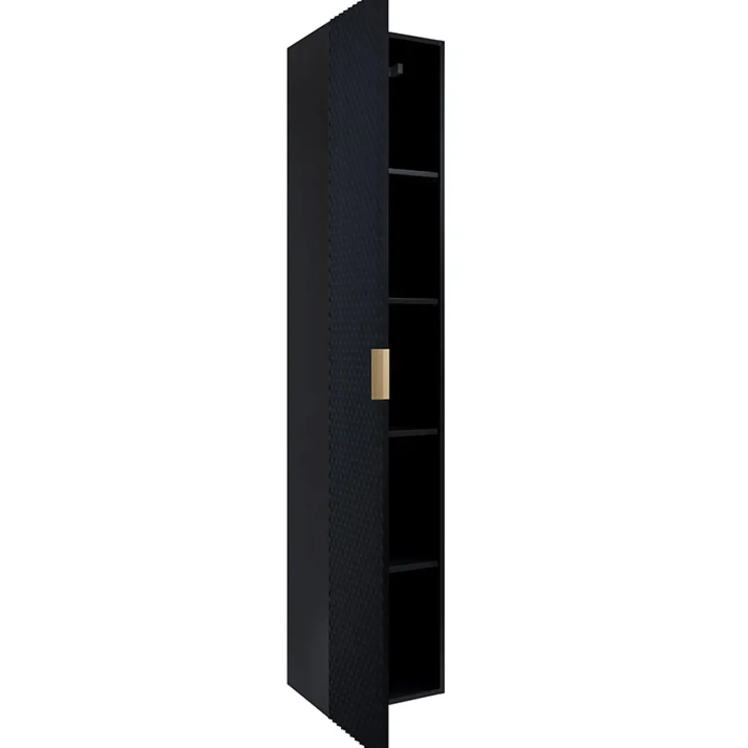 Colonna bagno sospesa 35x186h cm 1 anta nero frontale decorato Konny