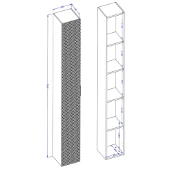 Colonna bagno sospesa 35x186h cm 1 anta nero frontale decorato Konny