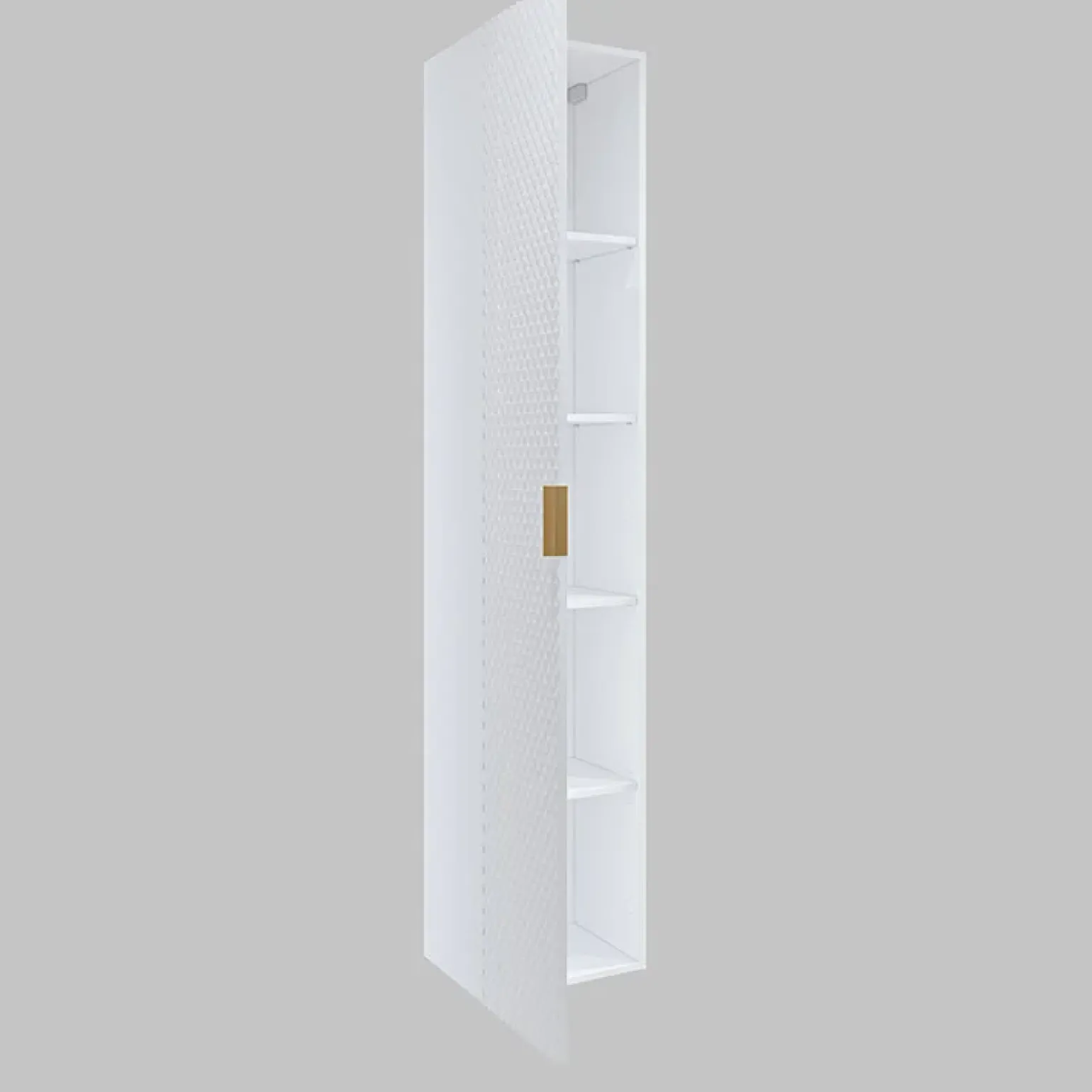Colonna bagno sospesa 35x186h cm 1 anta bianco frontale decorato Konny