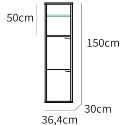 Colonna bagno sospesa 37x150h cm 2 ante 2 vani bianco Jasmund - Crown