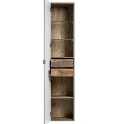 Colonna bagno sospesa 35x160h cm 1 anta 2 cassetti grigio Serif