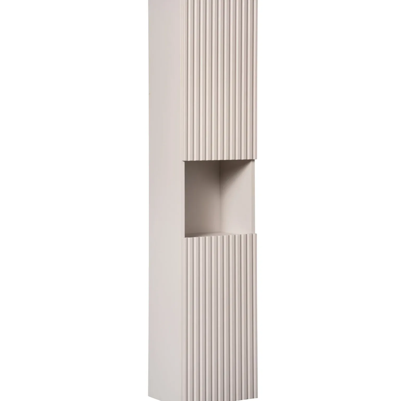 Colonna bagno sospesa 30x140h cm cannettato 2 ante beige Cleany